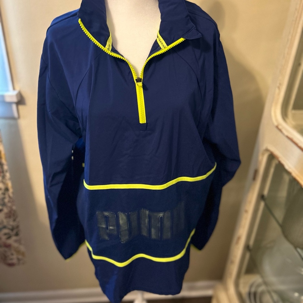 PUMA Blue Jacket with Yellow Highlights